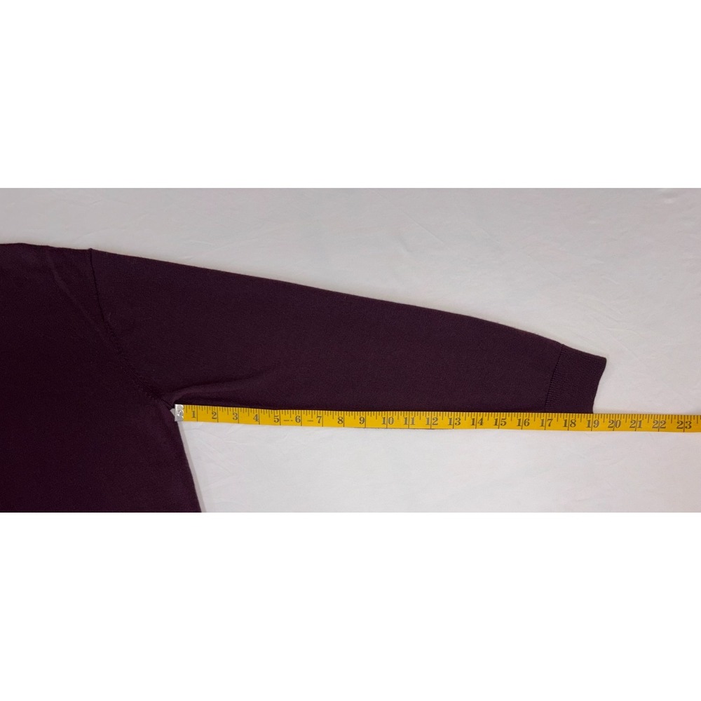 Hart Schaffner Marx Sweater Mens Large Purple Extra Fine Merino Wool V Neck - Picture 7 of 10